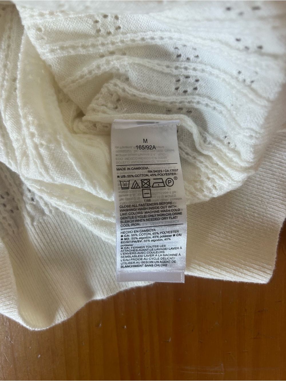 Old Navy Cream Eyelet Polo Sweater - Picture 5 of 5